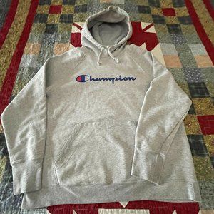 Champion Gray Hoodie Sweatshirt, Size XL